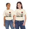 Wildflowers and a Red Rose, Graphic T-Shirts for Women, Floral Shirt, Womens Short Sleeve, Ladies Graphic Tees #5008TTS