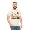 Wildflowers and a Red Rose, Graphic T-Shirts for Women, Floral Shirt, Womens Short Sleeve, Ladies Graphic Tees #5008TTS