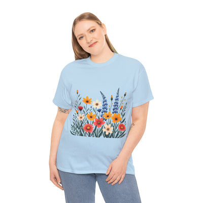 Wildflowers, Graphic T-Shirts for Women, Floral Shirt, Womens Short Sleeve, Ladies Graphic Tees #5111TTS