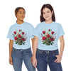 Wildflowers and Red Roses, Graphic T-Shirts for Women, Floral Shirt, Womens Short Sleeve, Ladies Graphic Tees #5130TTS