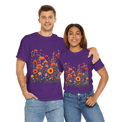 Wildflowers, Graphic T-Shirts for Women, Floral Shirt, Womens Short Sleeve, Ladies Graphic Tees #5105TTS