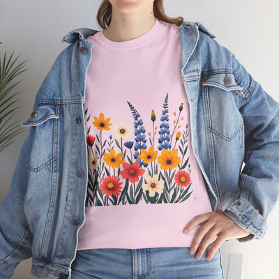 Wildflowers, Graphic T-Shirts for Women, Floral Shirt, Womens Short Sleeve, Ladies Graphic Tees #5111TTS