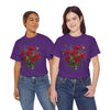 Wildflowers and Red Roses, Graphic T-Shirts for Women, Floral Shirt, Womens Short Sleeve, Ladies Graphic Tees #5131TTS