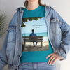Have You Forgiven Your Ex?  Man on Bench Looking at Waves, Forgiving T-Shirt, Forgiveness, Relationship Healing Top #5005STS