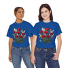 Wildflowers and Red Roses, Graphic T-Shirts for Women, Floral Shirt, Womens Short Sleeve, Ladies Graphic Tees #5128TTS