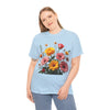 Wildflowers and Pink & Yellow Roses, Graphic T-Shirts for Women, Floral Shirt, Womens Short Sleeve, Ladies Graphic Tees #5147TTS