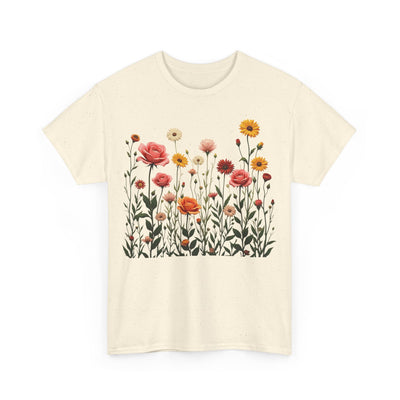 Wildflowers and Pink Roses, Graphic T-Shirts for Women, Floral Shirt, Womens Short Sleeve, Ladies Graphic Tees #5023TTS
