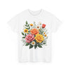Wildflowers and Pink & Yellow Roses, Graphic T-Shirts for Women, Floral Shirt, Womens Short Sleeve, Ladies Graphic Tees #5144TTS