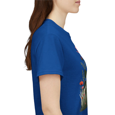 Wildflowers and Pink Roses, Graphic T-Shirts for Women, Floral Shirt, Womens Short Sleeve, Ladies Graphic Tees #5020TTS
