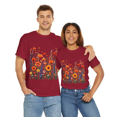Wildflowers, Graphic T-Shirts for Women, Floral Shirt, Womens Short Sleeve, Ladies Graphic Tees #5105TTS