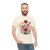 Wildflowers and Pink & Red Roses, Graphic T-Shirts for Women, Floral Shirt, Womens Short Sleeve, Ladies Graphic Tees #5134TTS