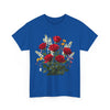 Wildflowers and Red Roses, Graphic T-Shirts for Women, Floral Shirt, Womens Short Sleeve, Ladies Graphic Tees #5128TTS