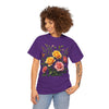 Wildflowers and Pink & Yellow Roses, Graphic T-Shirts for Women, Floral Shirt, Womens Short Sleeve, Ladies Graphic Tees #5149TTS