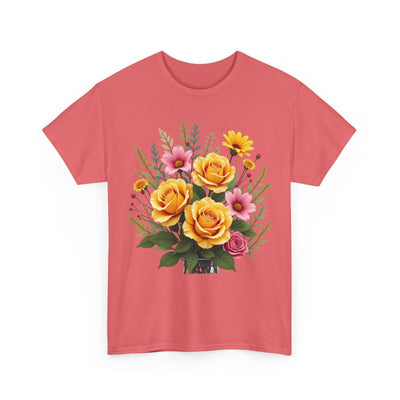 Wildflowers and Yellow Roses, Graphic T-Shirts for Women, Floral Shirt, Womens Short Sleeve, Ladies Graphic Tees #5135TTS