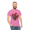 Wildflowers and Red Roses, Graphic T-Shirts for Women, Floral Shirt, Womens Short Sleeve, Ladies Graphic Tees #5131TTS