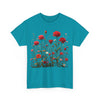 Wildflowers and Red Roses, Graphic T-Shirts for Women, Floral Shirt, Womens Short Sleeve, Ladies Graphic Tees #5035TTS