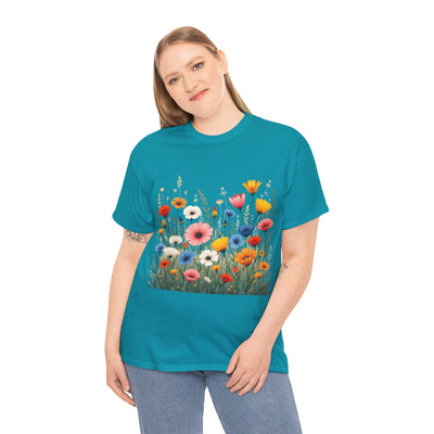 Wildflowers, Graphic T-Shirts for Women, Floral Shirt, Womens Short Sleeve, Ladies Graphic Tees #5108TTS