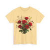 Wildflowers and Red Roses, Graphic T-Shirts for Women, Floral Shirt, Womens Short Sleeve, Ladies Graphic Tees #5131TTS