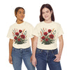 Wildflowers and Red Roses, Graphic T-Shirts for Women, Floral Shirt, Womens Short Sleeve, Ladies Graphic Tees #5129TTS