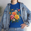 Wildflowers and Pink & Yellow Roses, Graphic T-Shirts for Women, Floral Shirt, Womens Short Sleeve, Ladies Graphic Tees #5144TTS