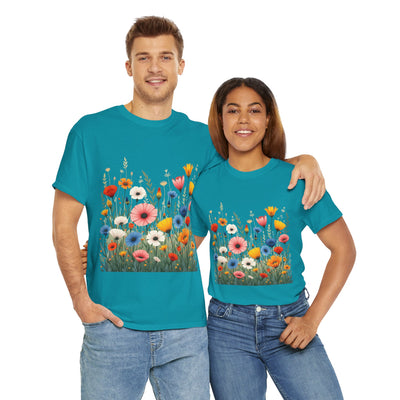 Wildflowers, Graphic T-Shirts for Women, Floral Shirt, Womens Short Sleeve, Ladies Graphic Tees #5108TTS