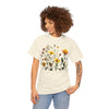 Wildflowers and a Yellow Rose, Graphic T-Shirts for Women, Floral Shirt, Womens Short Sleeve, Ladies Graphic Tees #5009TTS