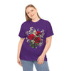 Wildflowers and Red Roses, Graphic T-Shirts for Women, Floral Shirt, Womens Short Sleeve, Ladies Graphic Tees #5127TTS