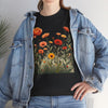 Wildflowers and Orange Roses, Graphic T-Shirts for Women, Floral Shirt, Womens Short Sleeve, Ladies Graphic Tees #5045TTS