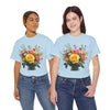 Wildflowers and Pink & Yellow Roses, Graphic T-Shirts for Women, Floral Shirt, Womens Short Sleeve, Ladies Graphic Tees #5143TTS