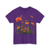 Wildflowers and Orange Roses, Graphic T-Shirts for Women, Floral Shirt, Womens Short Sleeve, Ladies Graphic Tees #5046TTS