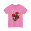 Wildflowers and Red Roses, Graphic T-Shirts for Women, Floral Shirt, Womens Short Sleeve, Ladies Graphic Tees #5127TTS