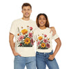 Wildflowers and Pink & Yellow Roses, Graphic T-Shirts for Women, Floral Shirt, Womens Short Sleeve, Ladies Graphic Tees #5147TTS