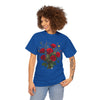 Wildflowers and Red Roses, Graphic T-Shirts for Women, Floral Shirt, Womens Short Sleeve, Ladies Graphic Tees #5131TTS