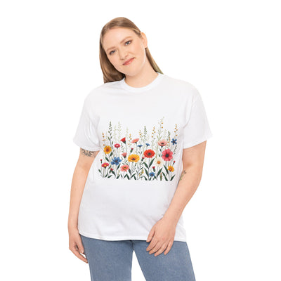 Wildflowers, Graphic T-Shirts for Women, Floral Shirt, Womens Short Sleeve, Ladies Graphic Tees #5113TTS