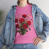Wildflowers and Red Roses, Graphic T-Shirts for Women, Floral Shirt, Womens Short Sleeve, Ladies Graphic Tees #5131TTS