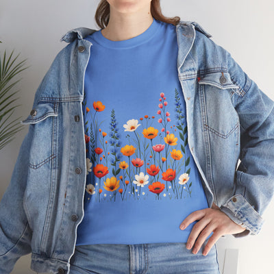 Wildflowers, Graphic T-Shirts for Women, Floral Shirt, Womens Short Sleeve, Ladies Graphic Tees #5110TTS