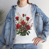 Wildflowers and Red Roses, Graphic T-Shirts for Women, Floral Shirt, Womens Short Sleeve, Ladies Graphic Tees #5130TTS