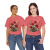 Wildflowers and Red Roses, Graphic T-Shirts for Women, Floral Shirt, Womens Short Sleeve, Ladies Graphic Tees #5129TTS