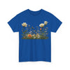 Wildflowers and White Roses, Graphic T-Shirts for Women, Floral Shirt, Womens Short Sleeve, Ladies Graphic Tees #5039TTS