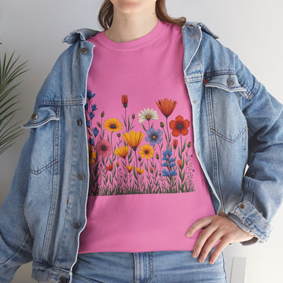 Wildflowers, Graphic T-Shirts for Women, Floral Shirt, Womens Short Sleeve, Ladies Graphic Tees #5116TTS