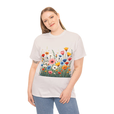 Wildflowers, Graphic T-Shirts for Women, Floral Shirt, Womens Short Sleeve, Ladies Graphic Tees #5108TTS