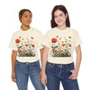 Wildflowers and Orange Roses, Graphic T-Shirts for Women, Floral Shirt, Womens Short Sleeve, Ladies Graphic Tees #5046TTS
