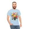 Wildflowers and Pink & Yellow Roses, Graphic T-Shirts for Women, Floral Shirt, Womens Short Sleeve, Ladies Graphic Tees #5136TTS