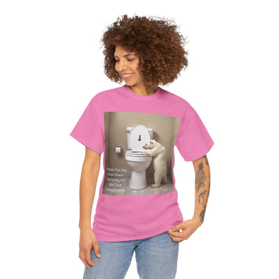 Please Put the Seat Down, Seriously, It's Not that Complicated, Polar Bear Toilet Seat Down, Seat Down Reminder Shirt #5004STS