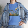 Wildflowers and White Roses, Graphic T-Shirts for Women, Floral Shirt, Womens Short Sleeve, Ladies Graphic Tees #5039TTS
