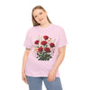 Wildflowers and Red Roses, Graphic T-Shirts for Women, Floral Shirt, Womens Short Sleeve, Ladies Graphic Tees #5128TTS