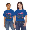 Wildflowers and Pink/Violet Roses, Graphic T-Shirts for Women, Floral Shirt, Womens Short Sleeve, Ladies Graphic Tees #5101TTS