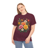 Wildflowers and Pink & Yellow Roses, Graphic T-Shirts for Women, Floral Shirt, Womens Short Sleeve, Ladies Graphic Tees #5144TTS