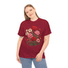 Wildflowers and Pink & Red Roses, Graphic T-Shirts for Women, Floral Shirt, Womens Short Sleeve, Ladies Graphic Tees #5134TTS