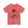 Wildflowers and a Red Rose, Graphic T-Shirts for Women, Floral Shirt, Womens Short Sleeve, Ladies Graphic Tees #5007TTS